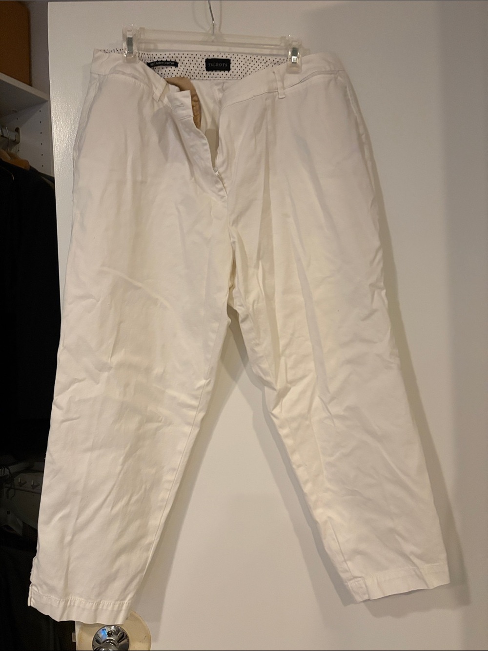 Talbots Women’s  White Cotton Chinos - Classic Straight Fit